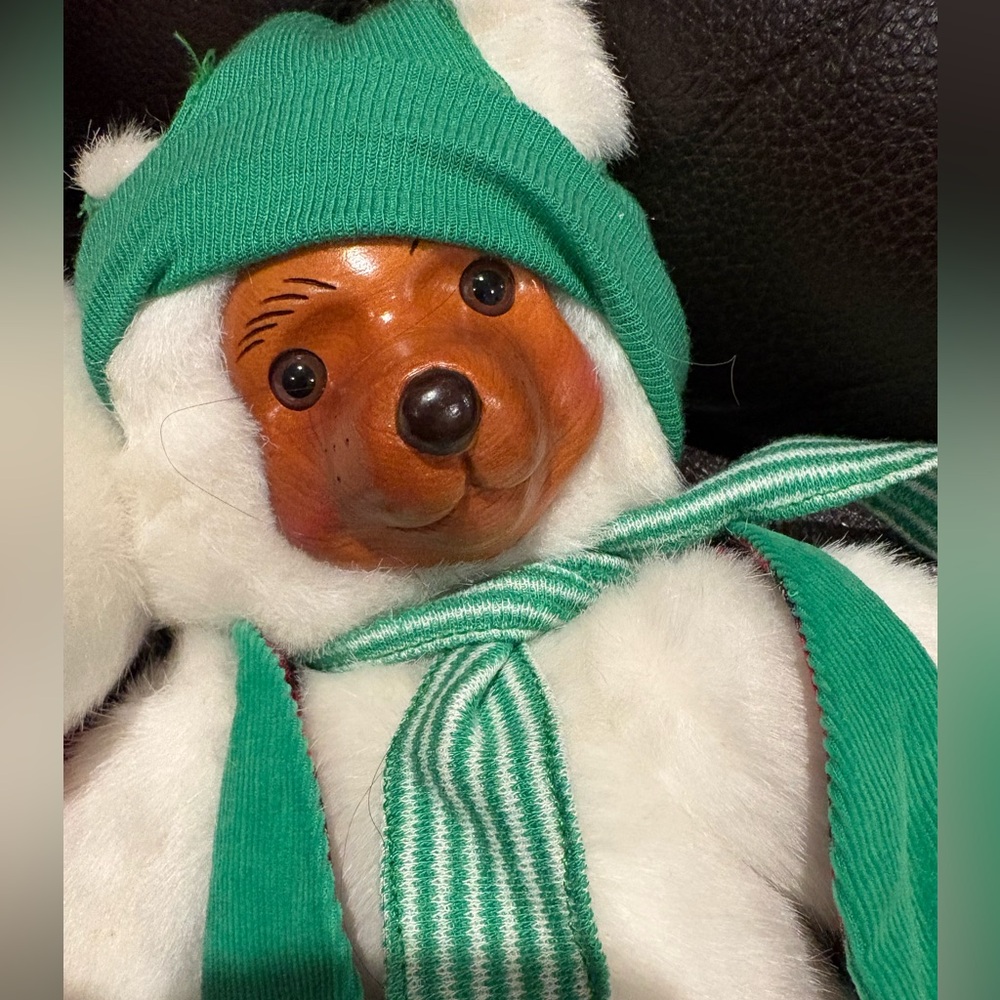 Green Raikes Wooden Face Elf Bear